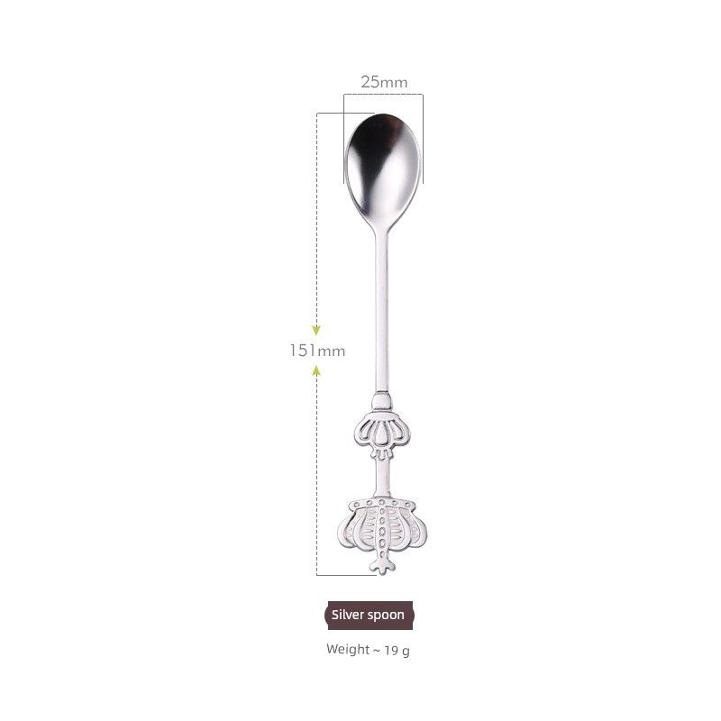 

Jojo s L. Pd.Very. Stainless Steel Spoon, Trendy Golden Small Spoon for Cakes and Desserts | What Will Become of It Double Crown Spoon Silver
