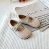 New French-style Retro Sweet Puff Shoes, Spring Collection, Mary Jane Leather Shoes for Girls, with Velcro Straps, Versatile and Easy To Match