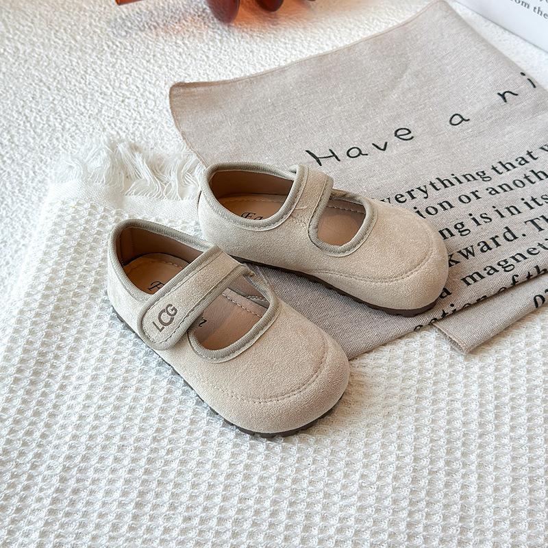 New French-style Retro Sweet Puff Shoes, Spring Collection, Mary Jane Leather Shoes for Girls, with Velcro Straps, Versatile and Easy To Match