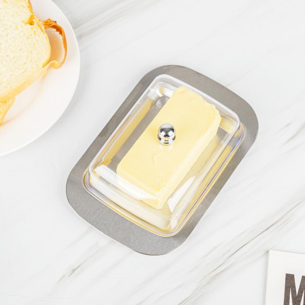 Stainless Steel Butter Box with Lid Airtight Butter Dish for Countertop Fridge Butter Keeper Tray for Cream Cheese