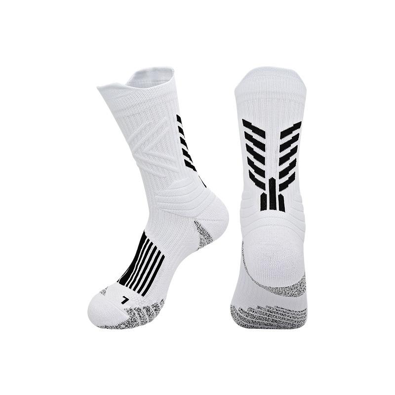 

2026 Professional Training Football Socks Thickened Towel Bottom Non-slip Actual Combat Sports Socks Breathable Sweat-absorbing Medium Tube Socks M size (34-38 shoe size)