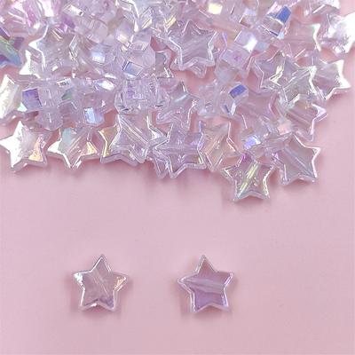 Round 20/50pcs AB Colored Acrylic DIY Handmade Materials Heart Jewelry Making 6-10mm for Earrings Necklaces Star Beads