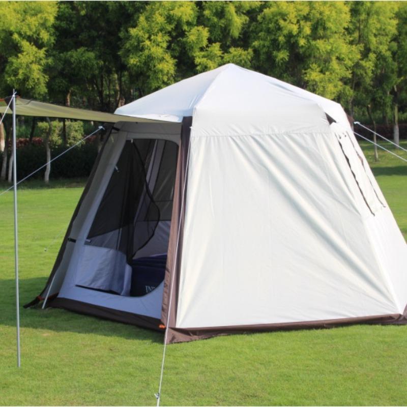 Tent Outdoor Automatic Tent 3-4 People 5-8 People Sun Protection Rainproof Camping Double Aluminum Pole Hexagonal Tent