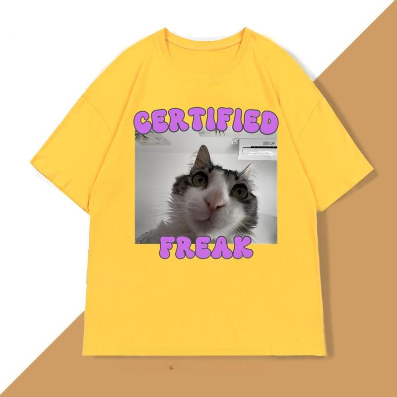 Certified Freak Cat Meme TShirt Unisex WOMEN Funny Pet Graphic Tee Kitty Humor T Shirt Unisex Cotton Tee Cat Lover Tshirt Clothes