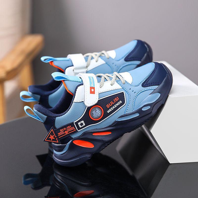 Classmate Men's Autumn Leather Soft Sole New Elementary School Sneakers Popular Boys' Shoes Teen Running Cotton Shoes