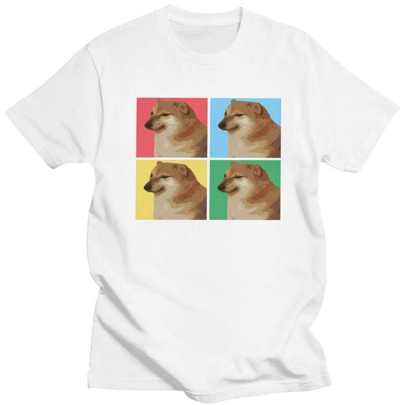 Custom Vaporwave Aesthetic Cheems T Shirts Men 100 Cotton Tees Shiba Inu Doge Meme Tshirt ShortSleeve Fashion Tshirt Clothing