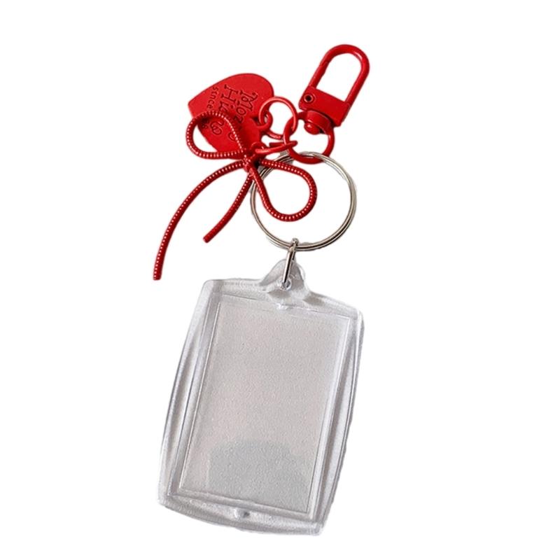 Contemporary Acrylic Photo Display Organizer Compact Keychain Card Sleeve Decorative Desk Accessory For Daily Use