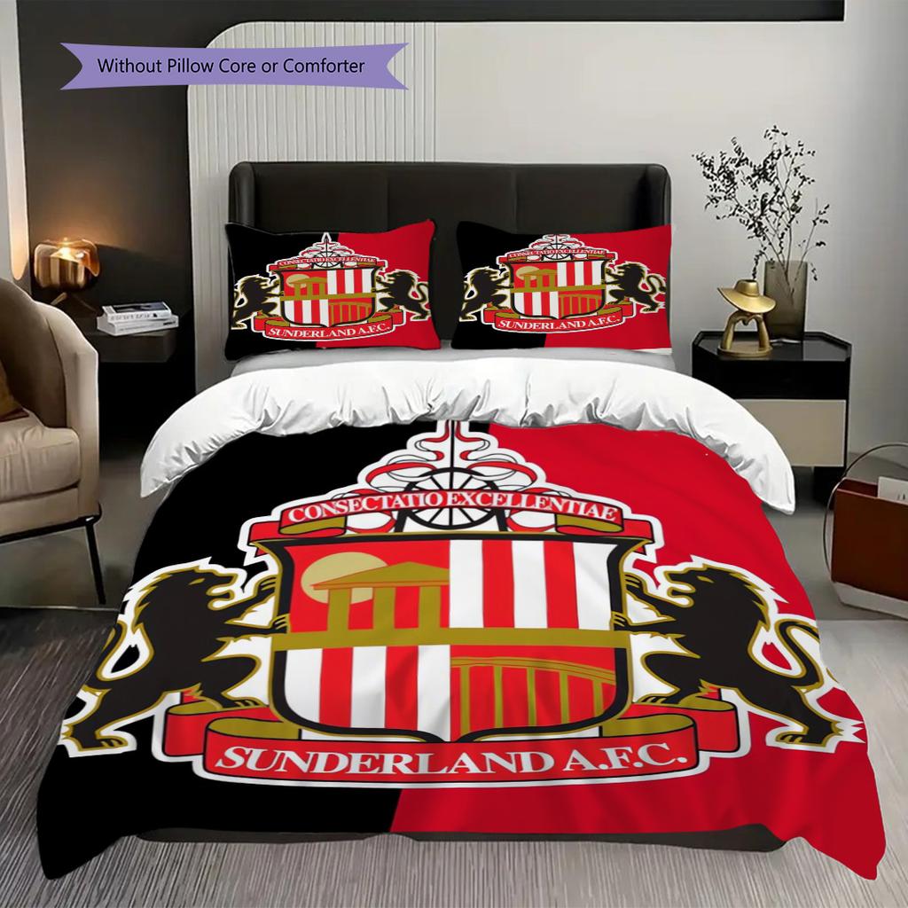 Sunderland Afc Emblem Display Bedding (1 * duvet cover + 2 * pillowcase, without core) 2D Flat Christmas birthday gift Bedding set