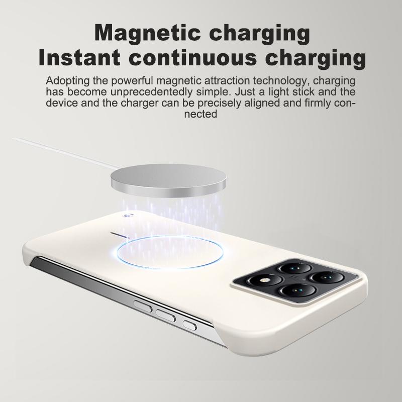 Berėmelis Itin plonas Magnetinis Dėklas Xiaomi 14T Pro Magsafe Kietas PC Matinis Smūgiams Atsparus Dangtelis MI14T 14TPro Korpusas Bamperis