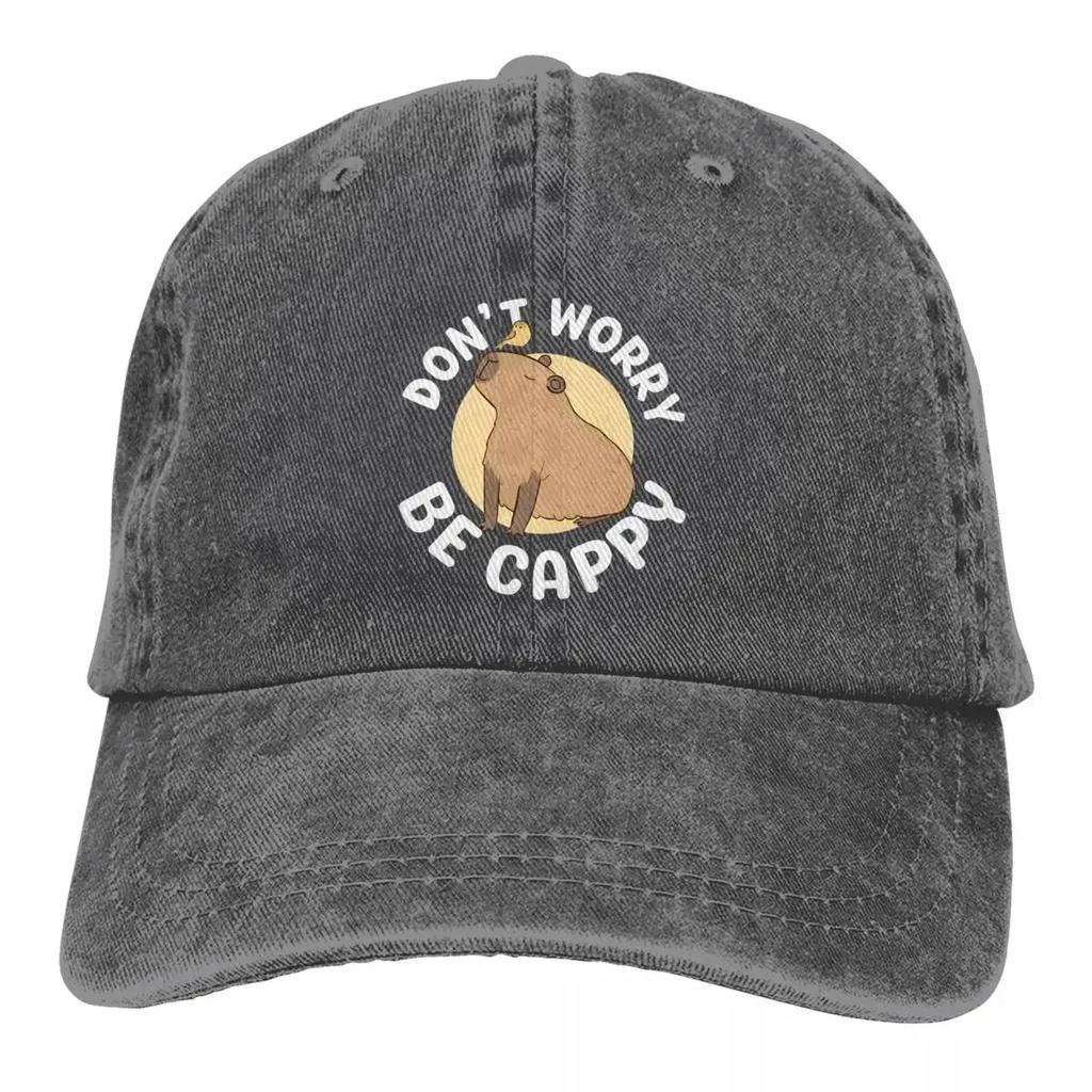 Capybara Multicolor Hat Peaked Women's Cap Don't Worry Be Cappy Personalized Visor Protection Hats