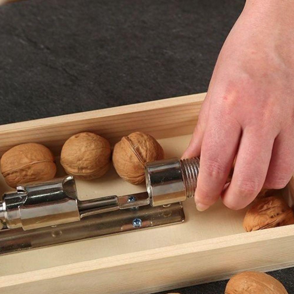 Multi-functional Manual Nut Cracker Heavy Duty Stainless Steel Walnut Shelling Machine With Storage Box Walnut Clip Elderly