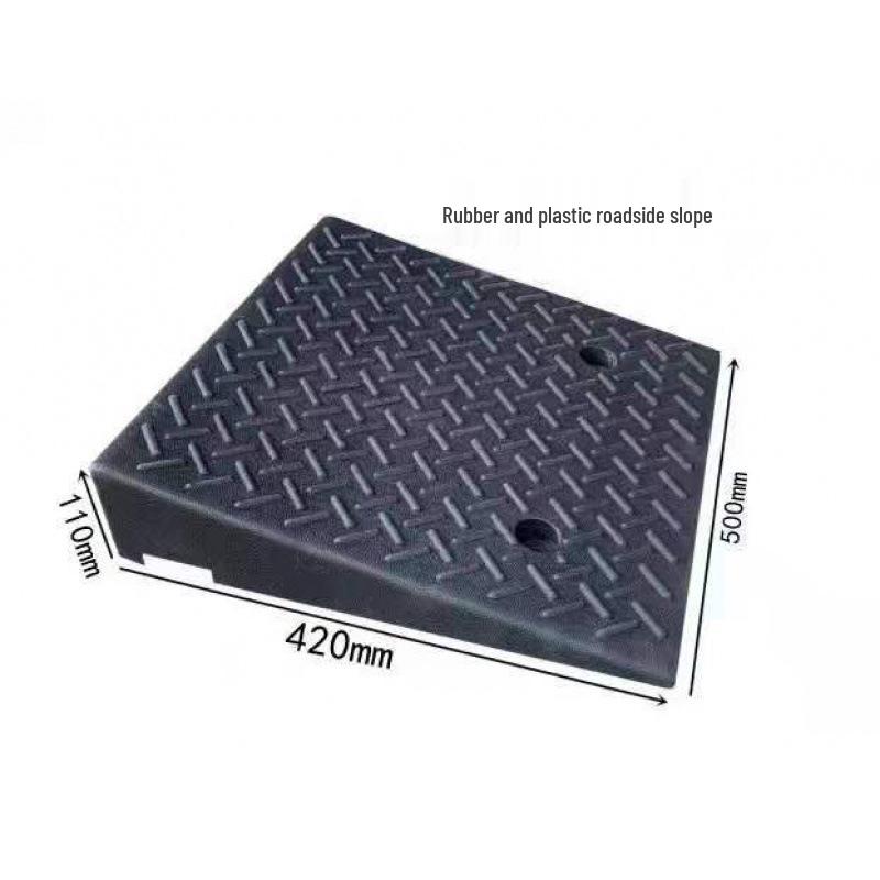 Rubber-Plastic Car Ramp: Slope Mat, Curb Edge, Uphill Climb, Triangle Speed Bump