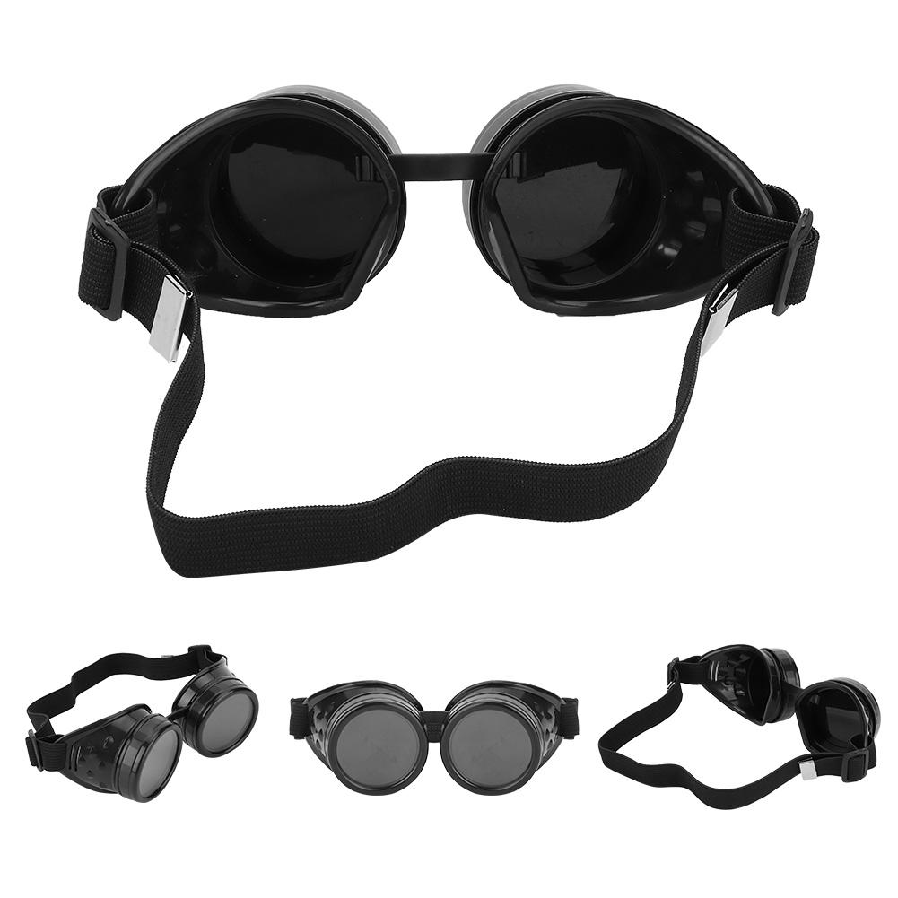 Gogle Steampunk w stylu vintage ABS Dwuwarstwowe okulary przeciwsłoneczne na rekwizyt imprezowy Dekoracja czarne