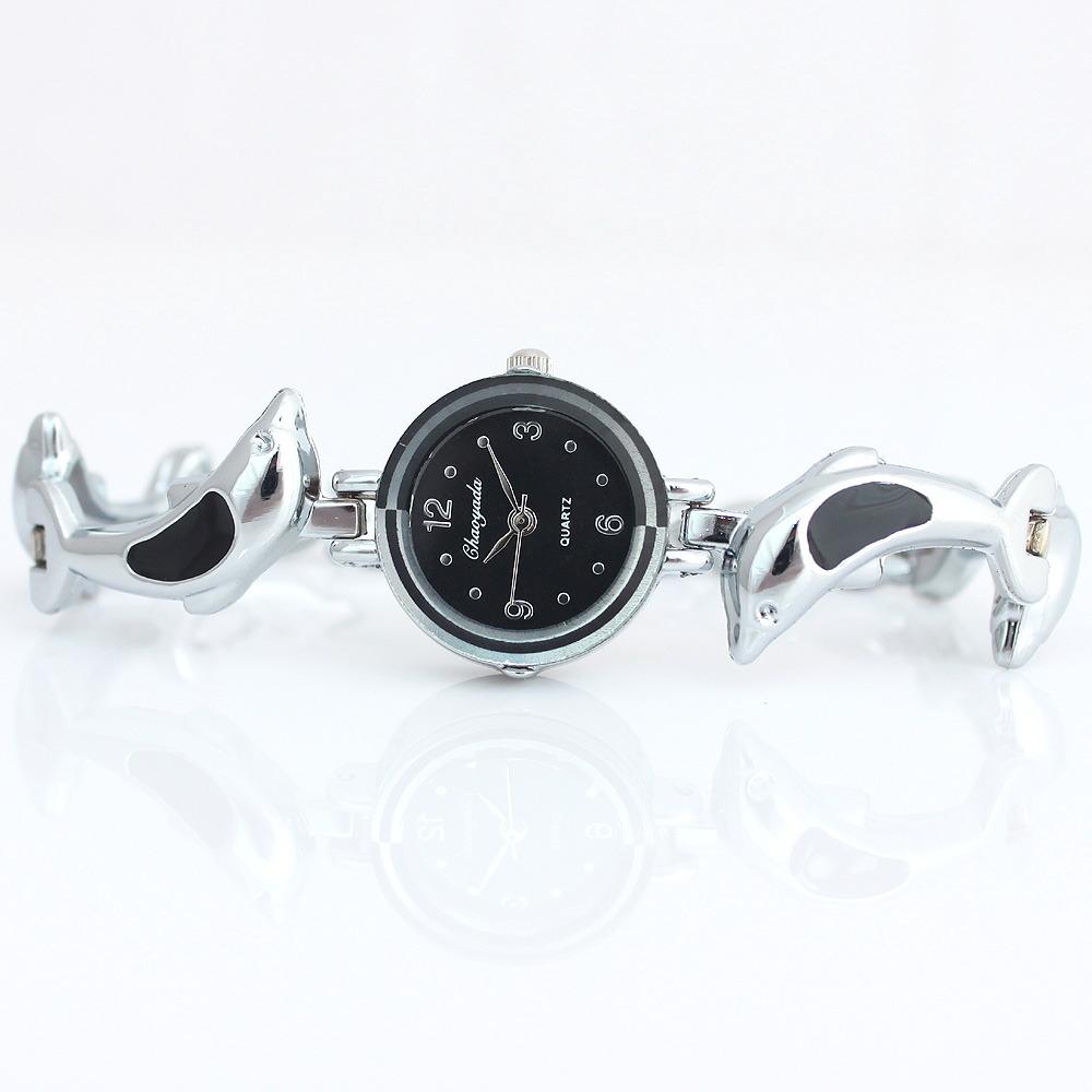 New Fashion Woman Girl dolphins Style Strap Quartz Bangle Bracelet Quartz Wrist Watch