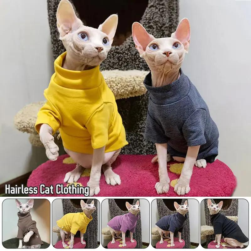 Sphynx Kattenkleding Winter Dikke Huisdierkleding voor Kleine Honden Katten Trui Shirt Zacht Warm Haarloos Katten Pyjama Teckel Kleding