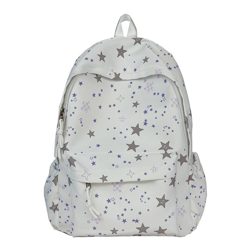 

Sweet Starry Night Backpack, Adorable School Bag for Girls, Ins Viral Bookbag for Middle High School, Pastel Soft Rucksack Small single pack.