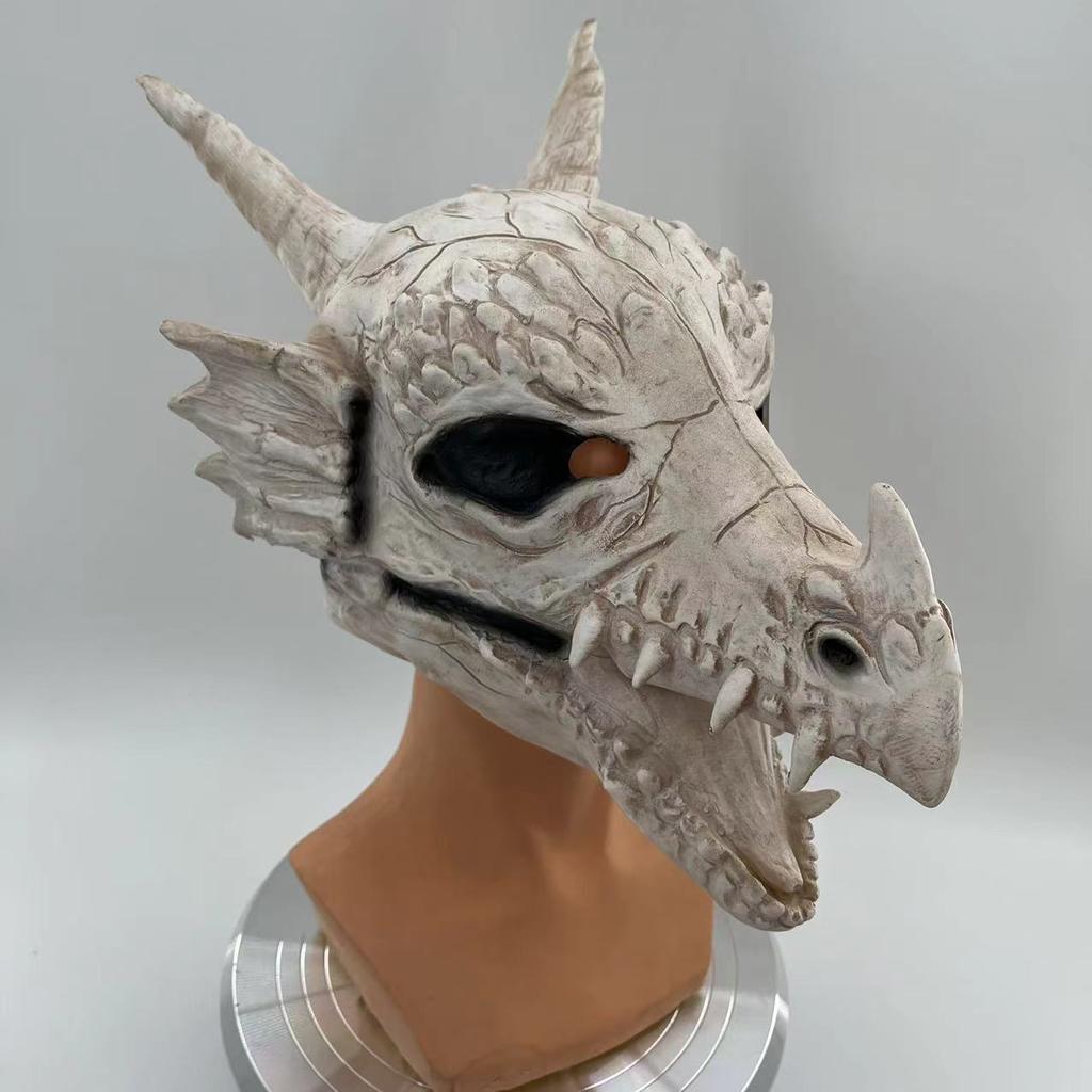 Carnival Ice Dragon Latex Mask, Party Prank Props