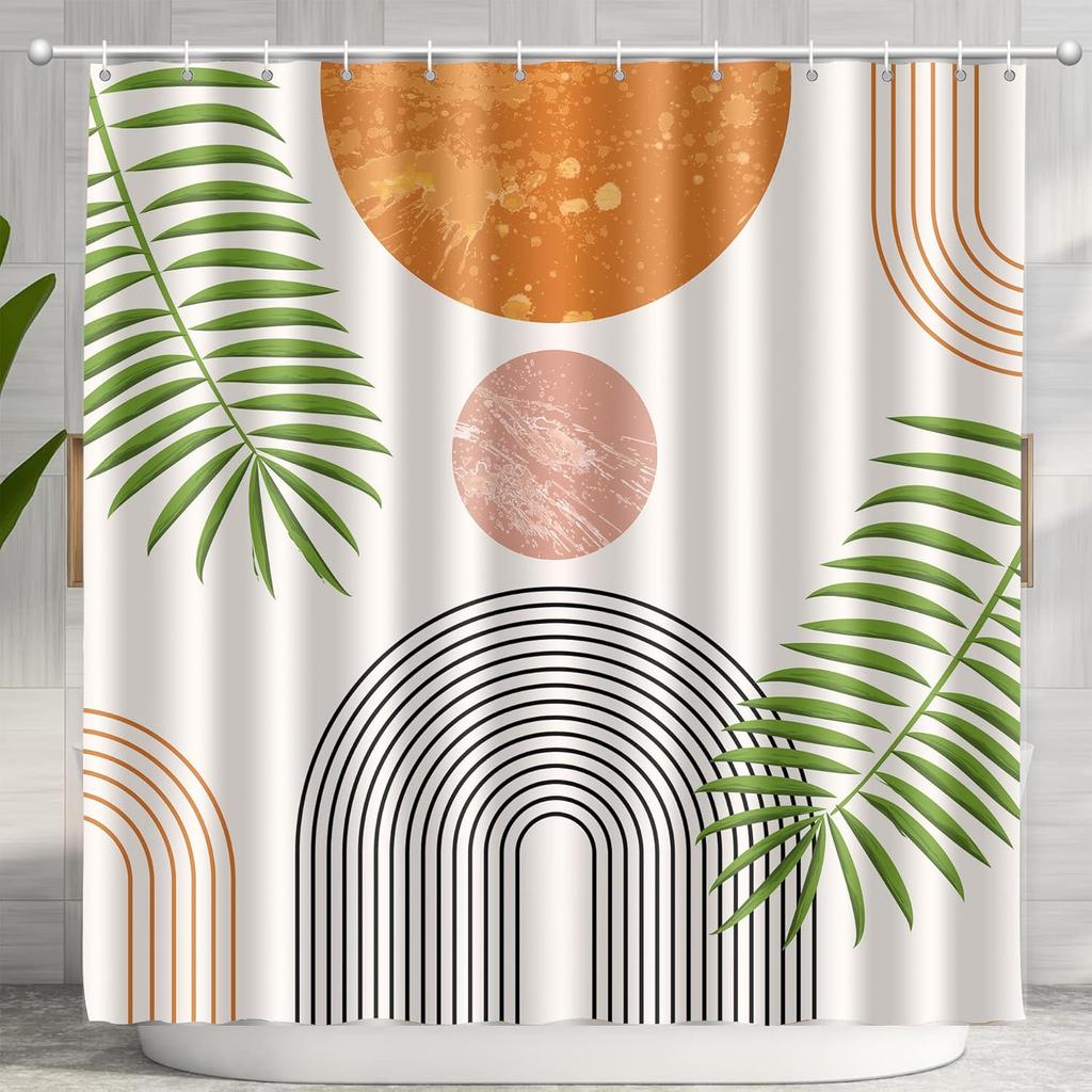 Merry Christmas And Happy New Year Shower Curtain,Santa Claus Elk Snowman Home Bathroom Decor, Bath Curtain With 12 Hooks