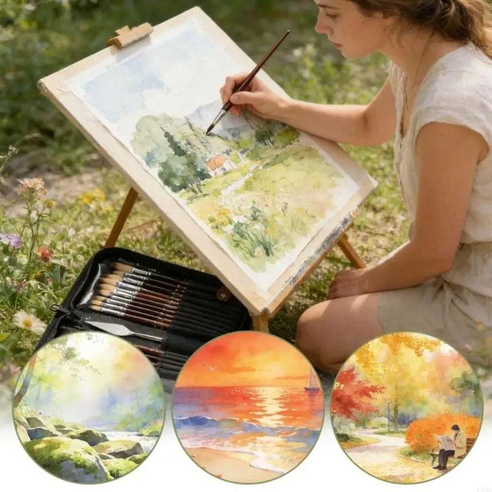 26pcs With Pen Curtain Art Painting Tool Set Art Kit Gouache Painting Brush  Art Supplies