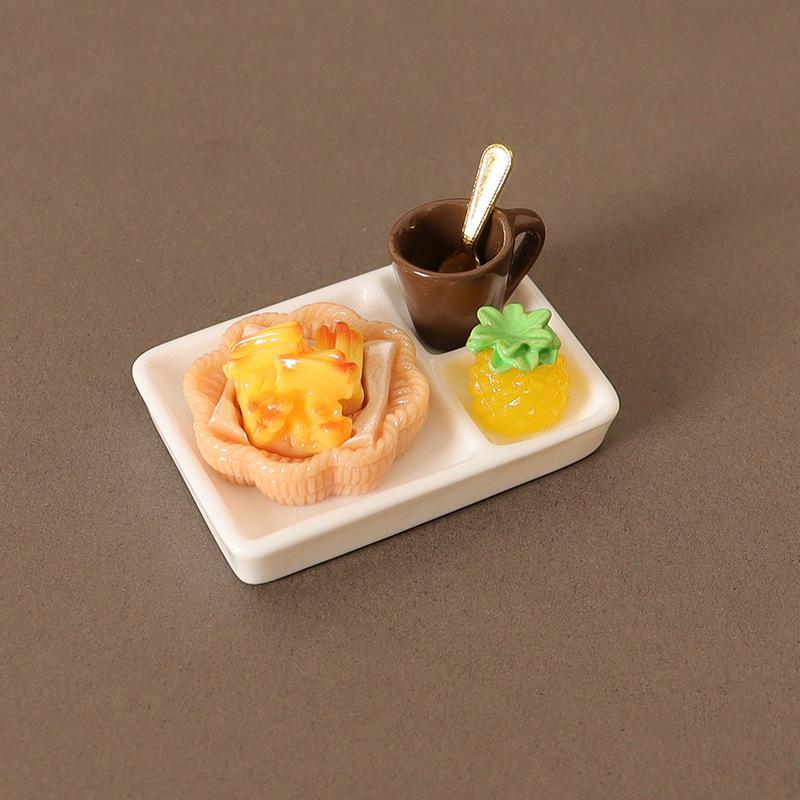 Miniature Toy Model Scene Doll House Accessories Mini Western Steak Cover Iron Plate Lid Delivery Tray