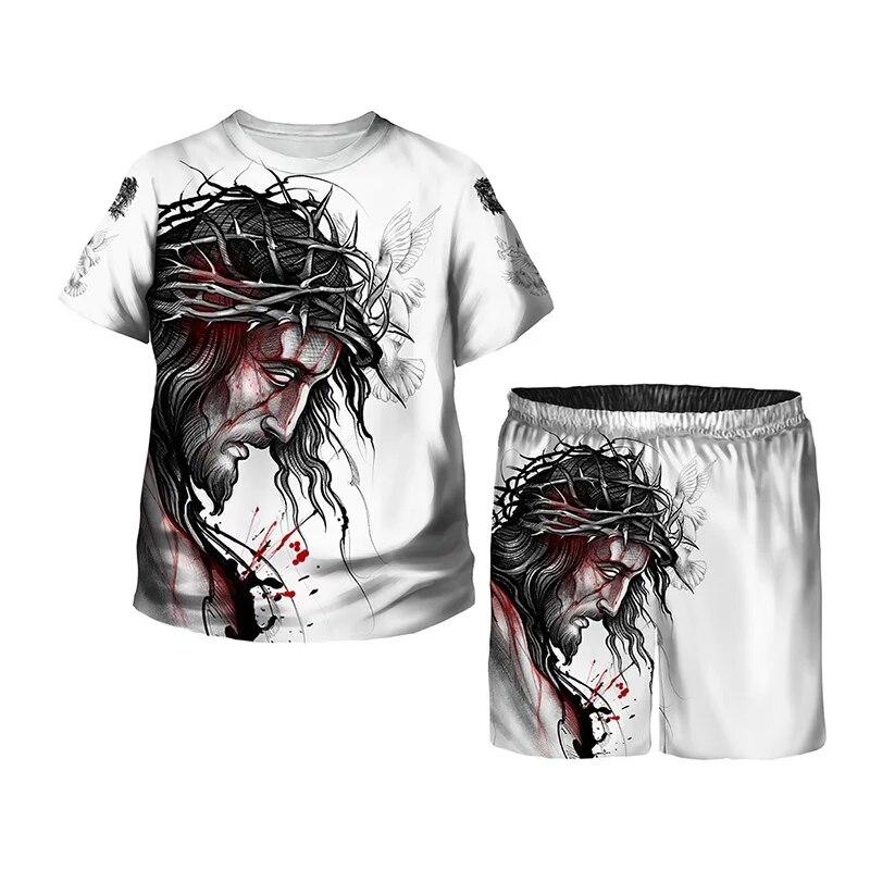 Letni garnitur dla dzieci Lion Graphic T-Shirt szorty pasujący strój 3D Print Baby Girl ubrania dla chłopców zestaw dla dzieci dwuczęściowy