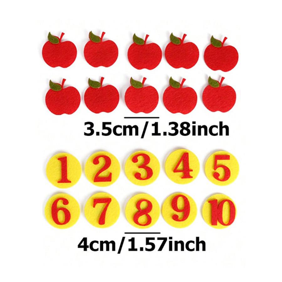 4 Styles Available Fruit Tree Puzzle Felt Children Early Education Toys Kindergarten Color Number Fruit Cognitive Teaching Aids
