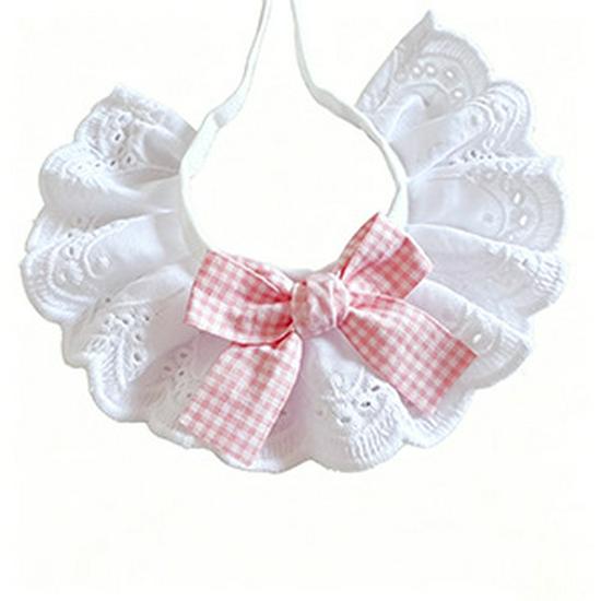 Pure Cotton Lace Pet Bowknot Scarf: Charming Bib for Cats & Dogs
