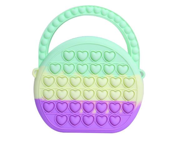 Silicone Children's Bag, Pinch Le Silicone Wallet, Girl's Semi-circular, Cartoon Handheld Zero Wallet Bubble Le Bag