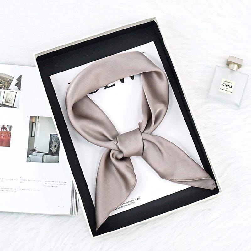 Spring/Autumn Solid Color Silk Scarf: 70cm Stylish & Versatile Women's Neck Accessory