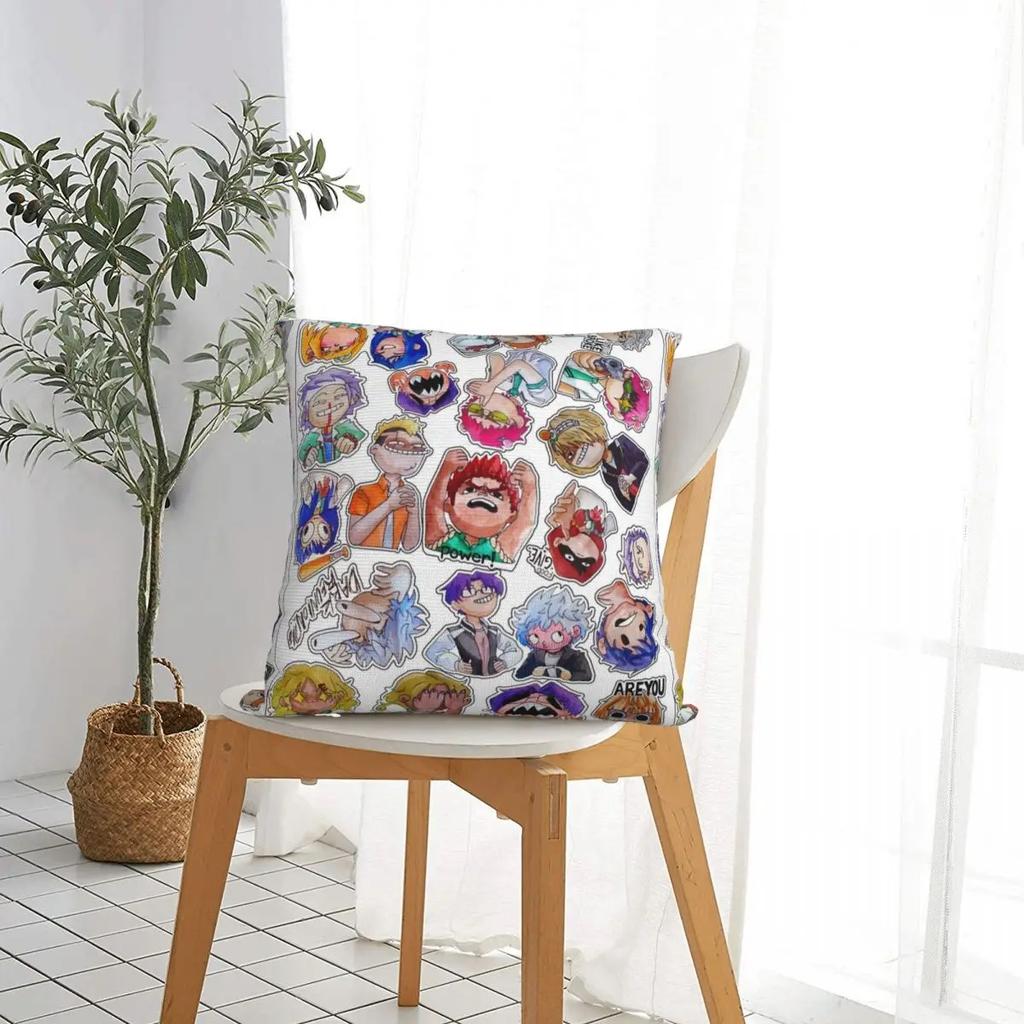 Saiki K Full Set Square Pillow Case Cushion Cover Fashion Polyester Decorative Pillowcase for Car