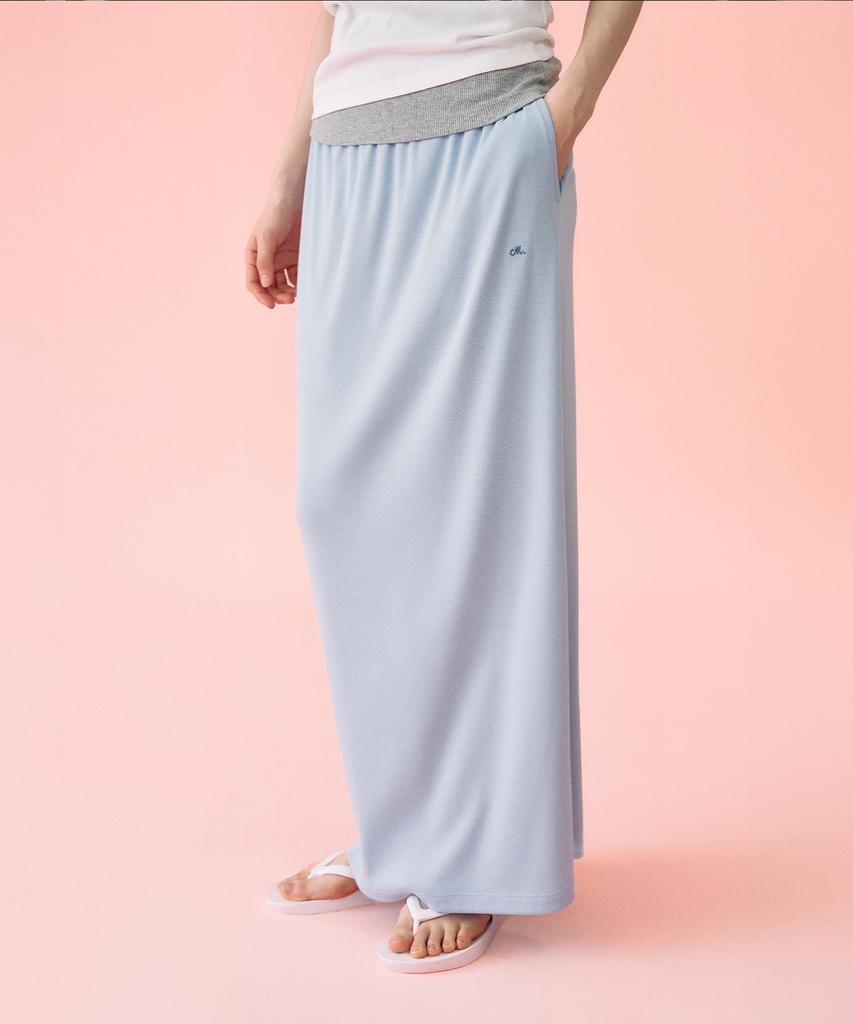 Mangomaenipeullijeu [Routine] York Banding Skirt_Light Blue