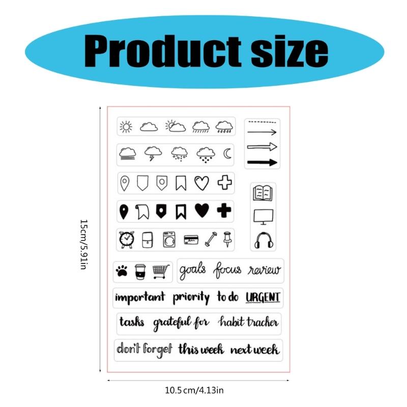 Weather Signs Transparent Stamp Clear Stamp Seal Time Words Silicone Stamp for Photo Scrapbooking Decorations