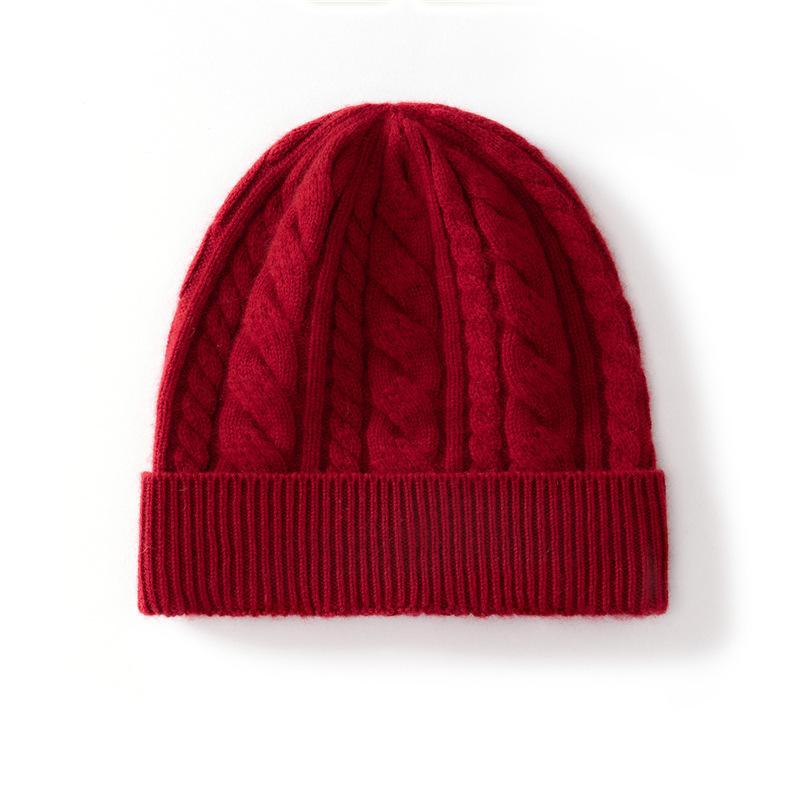 Cashmere Autumn and Winter New Unisex Fashionable Cable Casual Warm Ear Protection Coldproof Knitted Hat