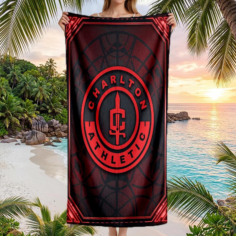 Charlton Athletic FC Druck Schnelltrocknendes Strandtuch Mikrofaser Saugfähig Tragbares Reise-Schwimmtuch