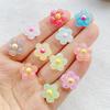 30pcs Colorful Resin Kawaii Cute Shiny Flowers Nail Art Flat Back Stone Figurines Scrapbook  DIY Manicures Appliques Crafts