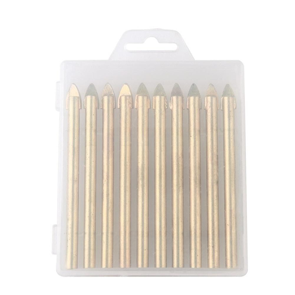 10pcs 6mm Glass Drill Bits Glass Hole Opener Alloy Triangular Drill Bits For Tiles Marble Mirrors Glass Drilling