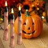 Halloween LED Finger Taper Candles Flameless Flickering Finger Candle Sticks Battery Operated Fake Candles with Remote for Holiday Home Decor