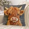 Highland Cow Pillow Cover Cute Cow Pattern Pillowcase with Hidden Zipper Home Decor Throw Pillow Case for Farmhouse Living Room Bedroom Sofa