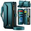 Zipper Leather Wallet Case for Samsung Galaxy S26 S25 Ultra S24 Plus S23 FE S22 S25U S26U Lanyard Stand Shell Phone Cover Bag