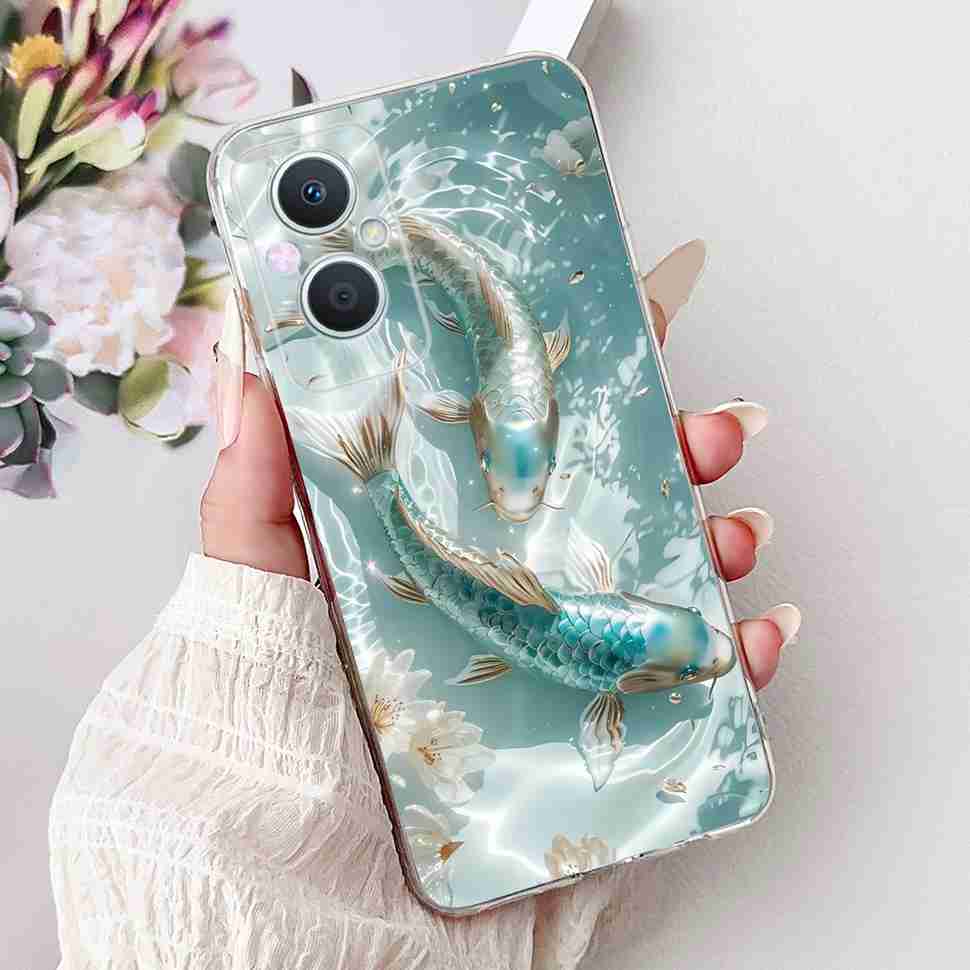 For Oppo A96 5G 6.43" PFUM10 Case PHA120 Luxurious Love Cute Cat TPU Soft Silicone Cover For Oppo Reno7 Z 5G CPH2343 Phone Shell