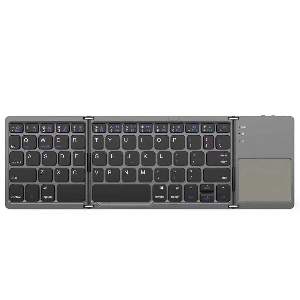 STONEGO 2-fold / 3-fold Ultra-thin Wireless Keyboard with Touchpad Bluetooth Keyboard Tablet PC Mobile Phone Mini Keyboard