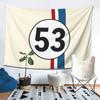 Herbie Number 53 Tapestry Decor Art Aesthetic Tapestries for Living Room Bedroom Home Wall Cloth Wall Hanging