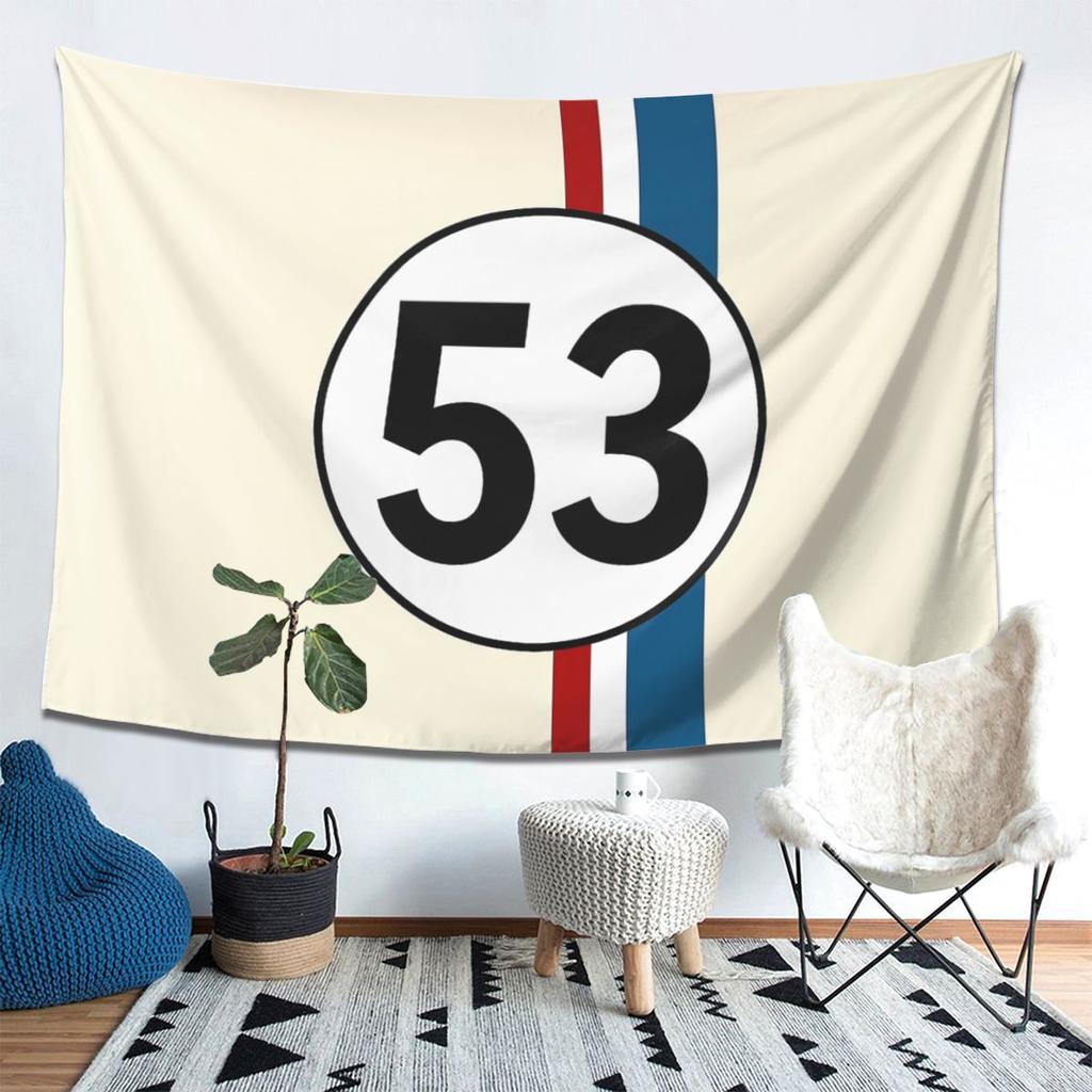 Herbie Number 53 Tapestry Decor Art Aesthetic Tapestries for Living Room Bedroom Home Wall Cloth Wall Hanging