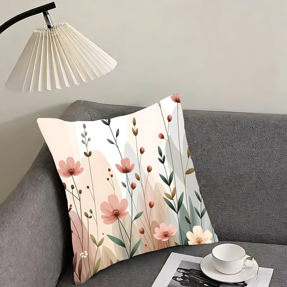 Little Flowers INS Cushion Cover Pillowcase Ultra Soft Skin Friendly Fabric Cloud Like Comfort  Concealed Zipper