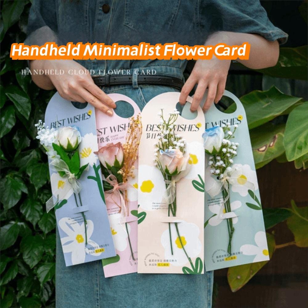 5pcs Carnation Flower Card Handheld Flower Insert Bag New Flower Tote Bag  Teachers' Day