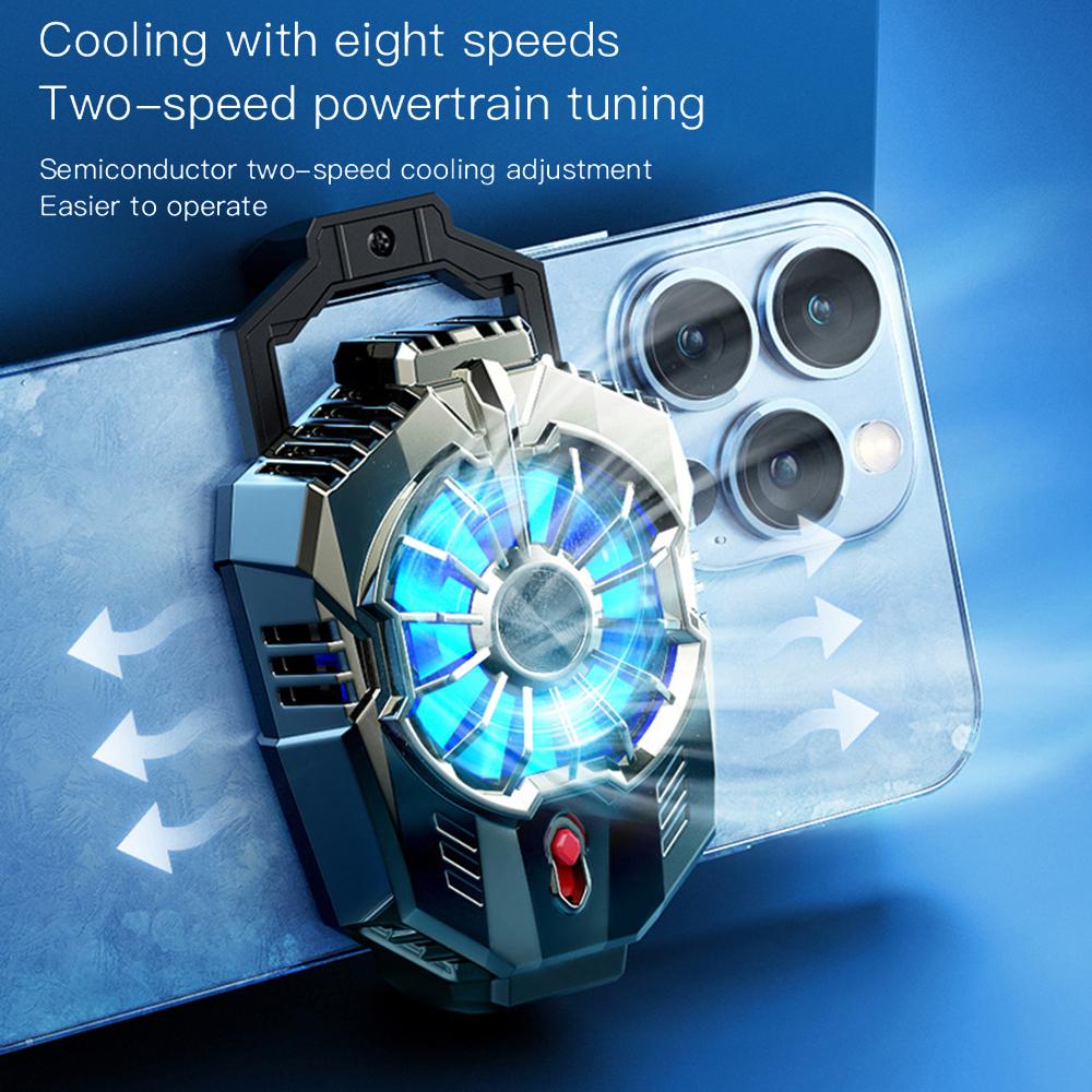 X20 Cell Phone Heat Sink Semiconductor Cooling Fan with 2 Stages Adjustment Low Noise Back Clip for Gaming