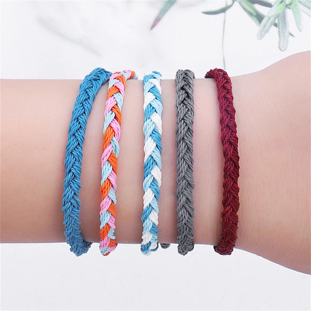 Braided Bracelet Jewelry Accessory Hand Decoration Thread Adorn Dressing Colorful Gift Waxed Wristband Girls Bracelets Birthday