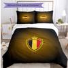 Set Biancheria da Letto Stampata Calcio Belgio 3 Pezzi Copriletto Traspirante Accogliente come Regalo per Inaugurazione Casa o Festa