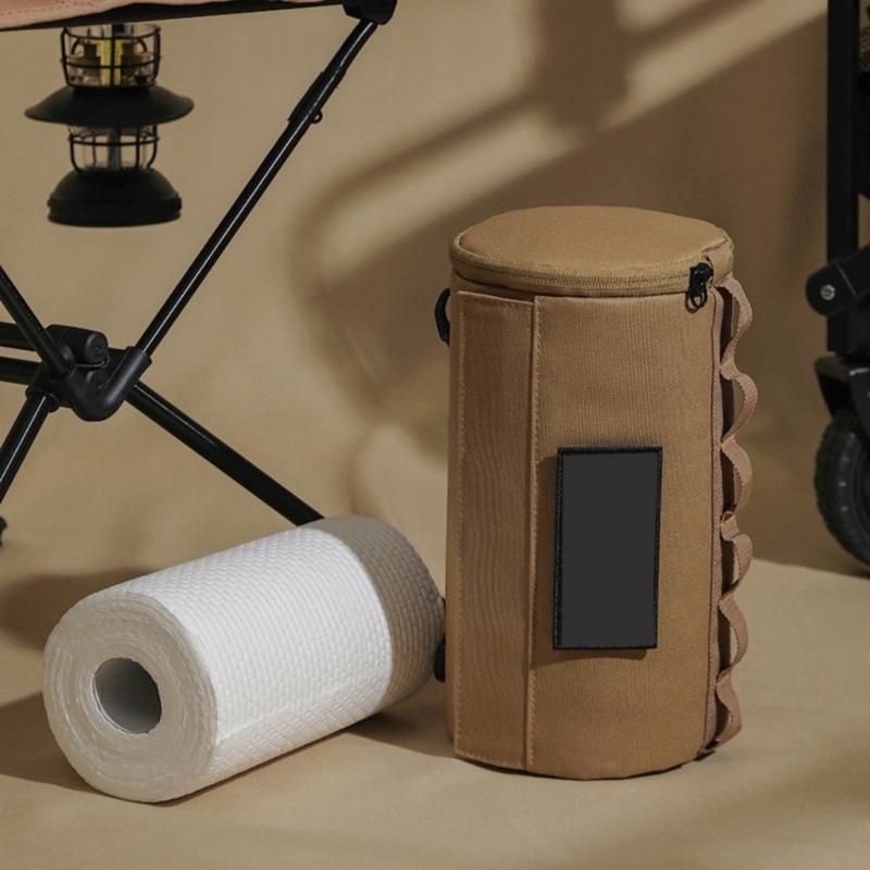 Bolsas para Papel Higiénico Bolsa de Almacenamiento de Papel Textura de Lona Impermeable y Anillas en D Multiusos Accesorios Adecuadas para Acampar