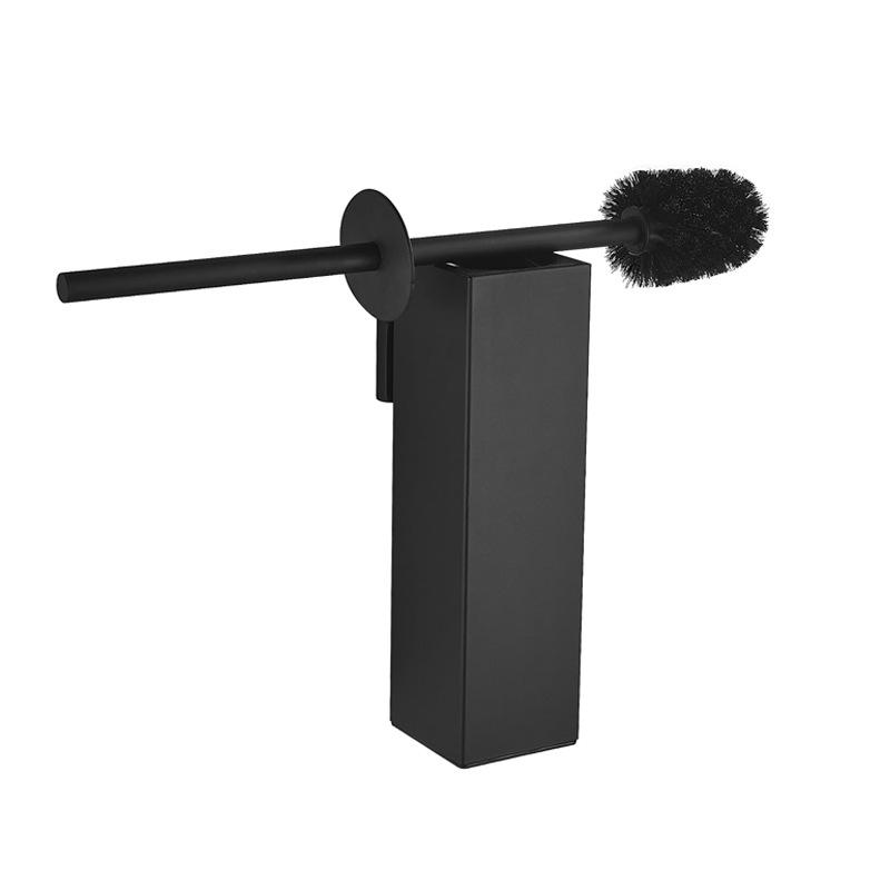 Badezimmer Toilettenbürstenhalter Set Edelstahl Schwarz Quadratisch Reinigungsgeräte Vertikale Toilettenbürste Badezimmer Reinigungszubehör